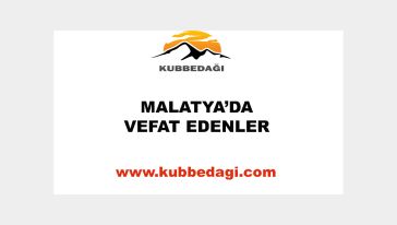 Malatya'da Vefat Edenler - 29  AĞUSTOS 2022