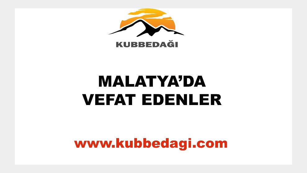 Malatya'da Vefat Edenler - 30  AĞUSTOS 2022