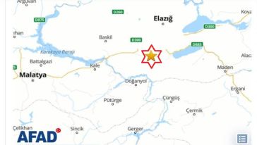 Elazığ'da 4.9 büyüklüğünde deprem 