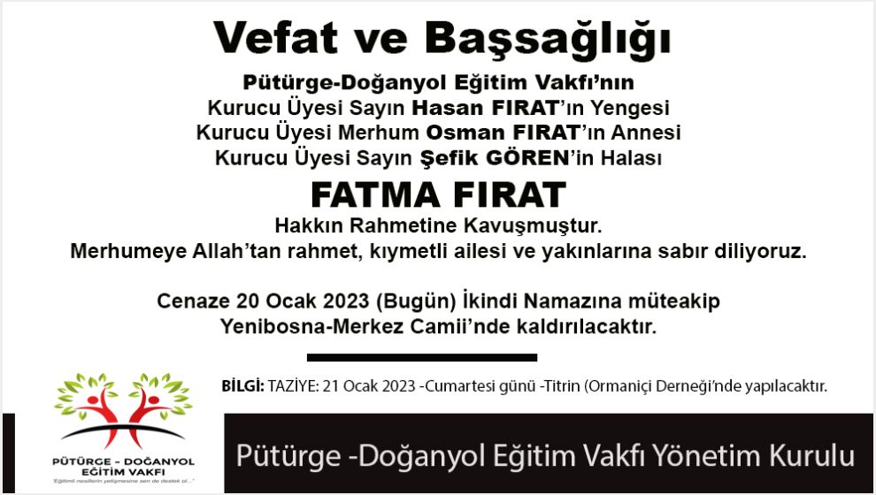 Vefat ve Başsağlığı