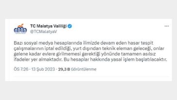 Valilikten "Hasar tespit çalışmaları iptal edilmedi" açıklaması 