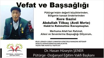 VEFAT VE BAŞSAĞLIĞI (Abdullah Tilbaç) 