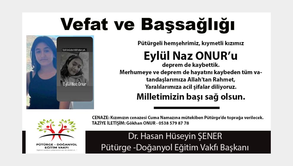 VEFAT- BAŞSAĞLIĞI (Eylül Naz ONUR)