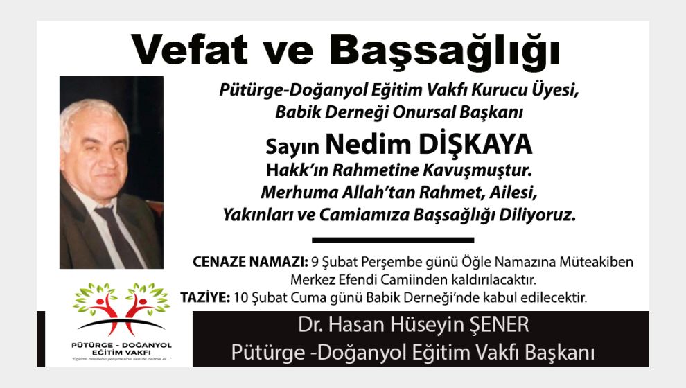 VEFAT VE BAŞSAĞLIĞI (Nedim Dişkaya)