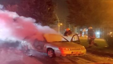 Malatya'da Otomobil Alevlere Teslim Oldu