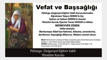 Vefat ve Başsağlığı (Münevver ZEREN) 