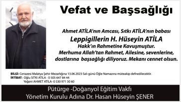 Vefat ve Başsağlığı (H. Hüseyin ATİLA)