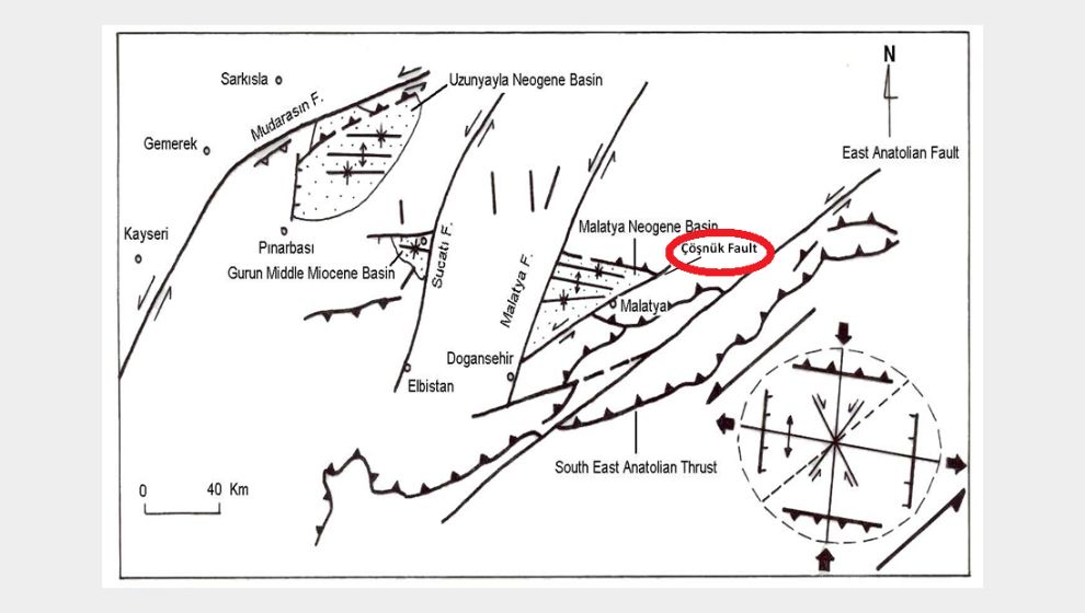 Malatya'da yok denen fayın haritası 2004 yılında yayınlanmış