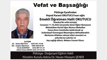 VEFAT VE  BAŞSAĞLIĞI  (Halit OKUTUCU ) 