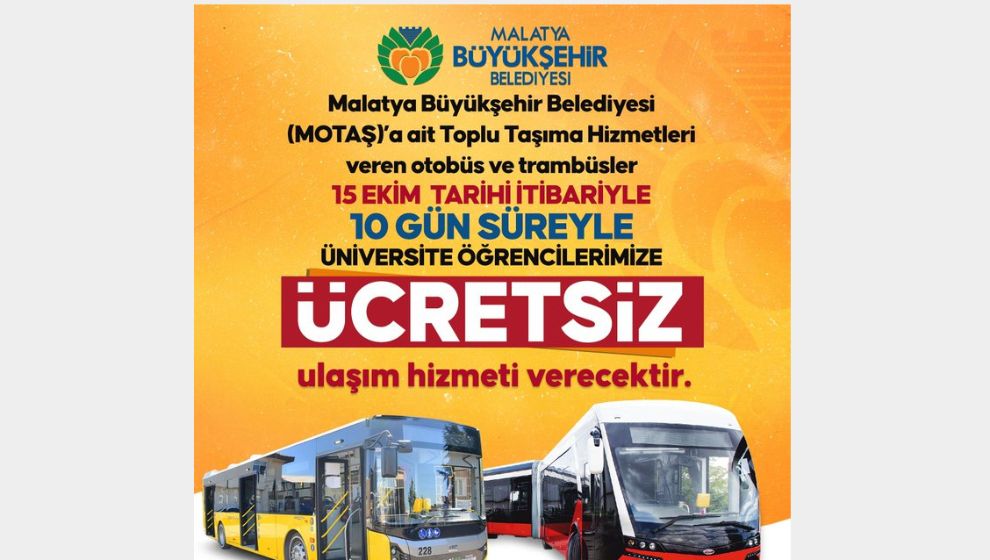 Öğrencilere ücretsiz ulaşım