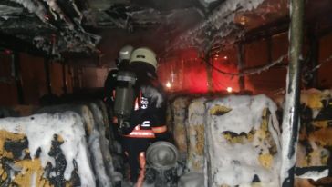 Malatya'da servis otobüsünde yangın 
