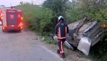 Malatya'da ters dönen otomobilin sürücüsü yaralandı