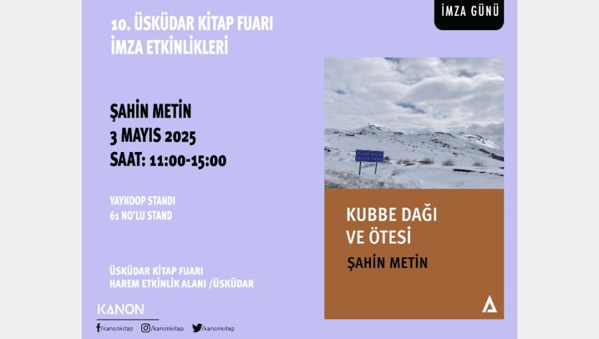 ŞAHİN METİN'İN İMZA GÜNÜ 3 MAYIS'TA