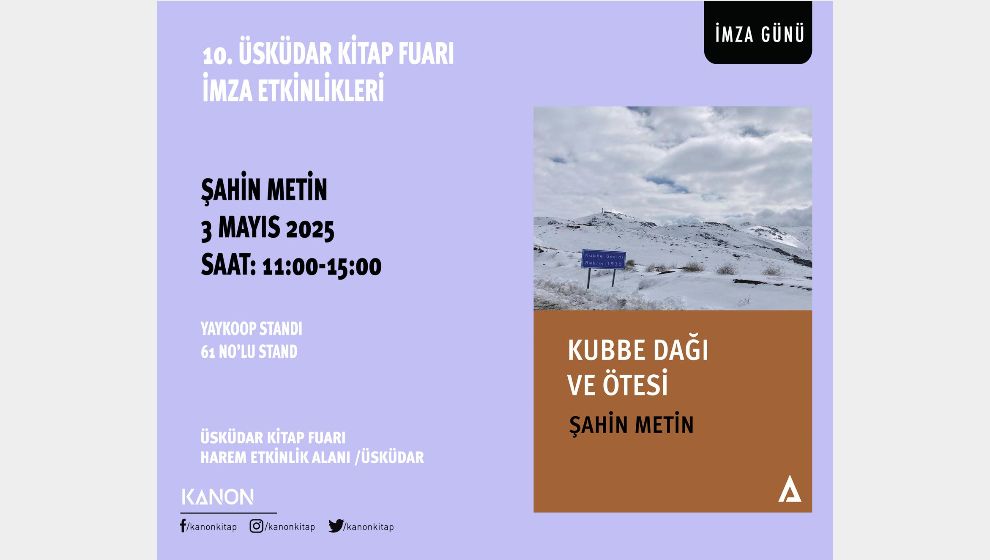 ŞAHİN METİN'İN İMZA GÜNÜ 3 MAYIS'TA