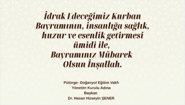 Kurban Bayramı Tebriği
