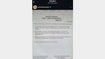 Yeni Malatyaspor'da Yeni Usulsüzlük Belgesi 