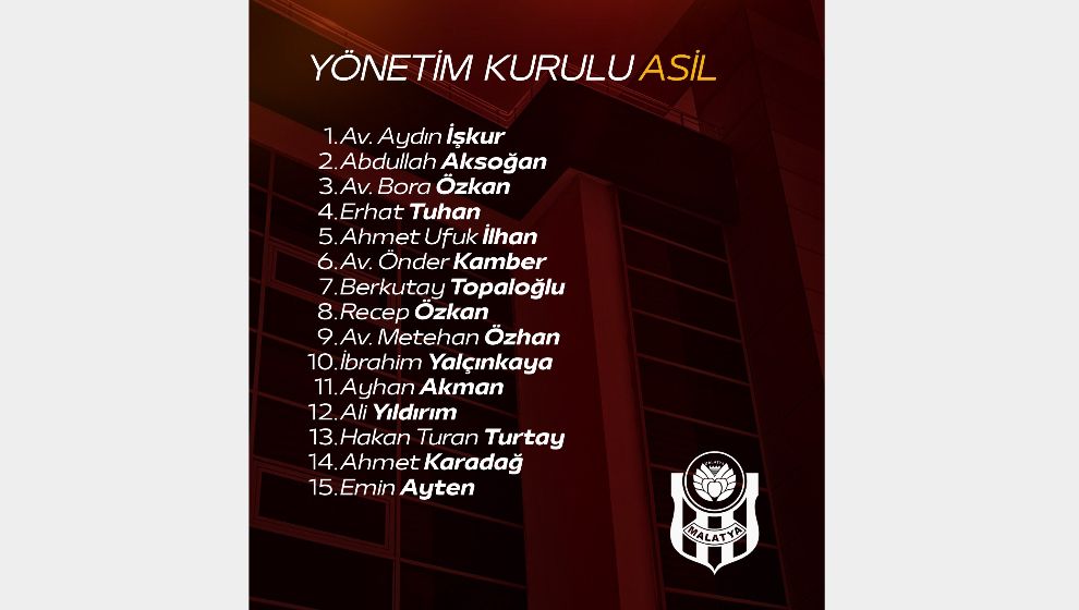 Yeni Malatyaspor'da Yeni Yönetim