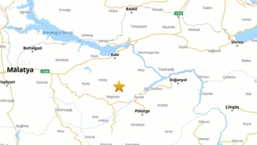 Pütürge'de 4.5 büyüklüğündeki deprem