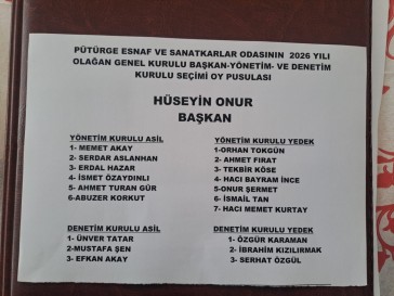 Pütürge Esnaf ve Sanatkarlar Odası'nın Genel Kurulu Yapıldı