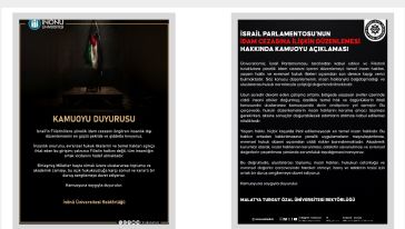 Malatya'nın üniversitelerinden İsrail'e Tepki 