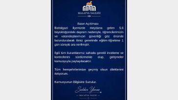 Malatya İl Genelinde Okullar Tatil Edildi